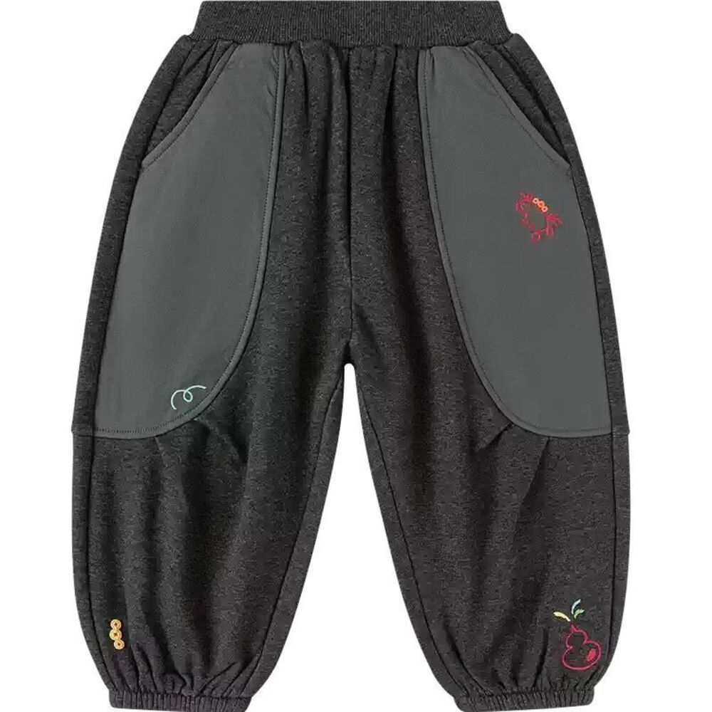 Korean Brand - Balabala - Boys Embroidered Jogger Sweats - Size 120 / US~7